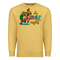 Antique Gold oh holy night with sunflower and cross Premium Sweatshirt - AdoDesignShop