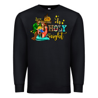 Black oh holy night with sunflower and cross Premium Sweatshirt - AdoDesignShop