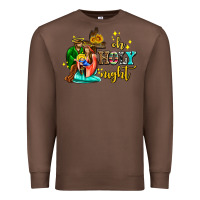 Chestnut oh holy night with sunflower and cross Premium Sweatshirt - AdoDesignShop