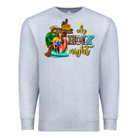 Heather Grey oh holy night with sunflower and cross Premium Sweatshirt - AdoDesignShop