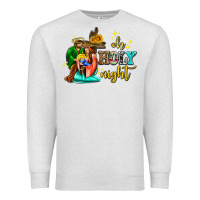 Oatmeal Heather oh holy night with sunflower and cross Premium Sweatshirt - AdoDesignShop