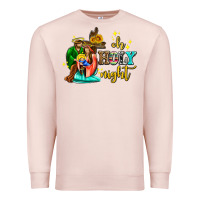 Pale Pink oh holy night with sunflower and cross Premium Sweatshirt - AdoDesignShop