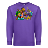 Purple oh holy night with sunflower and cross Premium Sweatshirt - AdoDesignShop