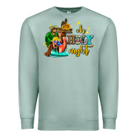 Seafoam oh holy night with sunflower and cross Premium Sweatshirt - AdoDesignShop