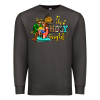 Smoke oh holy night with sunflower and cross Premium Sweatshirt - AdoDesignShop