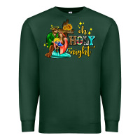 Sports Green oh holy night with sunflower and cross Premium Sweatshirt - AdoDesignShop
