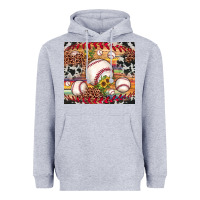 Heather Grey baseball leopard cowhide sunflower Heavyweight Hoodie - JahusDesignShop