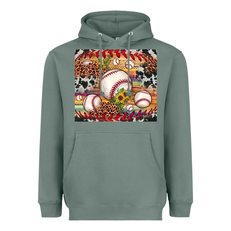 Baseball Leopard Cowhide Sunflower Heavyweight Hoodie by JahusDesignShop | Teevron