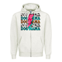 Oatmeal Heather dog mama Zipper Hoodie - Zillion Design Studio