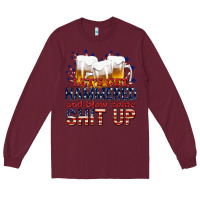 Burgundy lets get hammered Long Sleeve Tee - texasbilliewilder