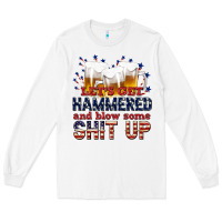 White lets get hammered Long Sleeve Tee - texasbilliewilder