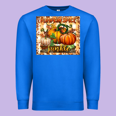 Pumpkin Spice Junkie Tumbler Premium Sweatshirt Designed By Bundleandbundleshop