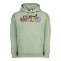 Pigment Oil Green professional overthinker Urban Hoodie - MaliasSmallBusiness