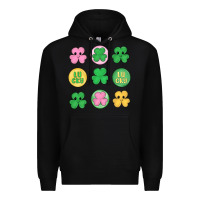Black st.patrick's day clovers Premium Hoodie - MaliasSmallBusiness