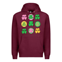 Burgundy st.patrick's day clovers Premium Hoodie - MaliasSmallBusiness