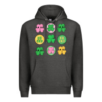Charcoal Heather st.patrick's day clovers Premium Hoodie - MaliasSmallBusiness