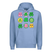 Colony Blue st.patrick's day clovers Premium Hoodie - MaliasSmallBusiness