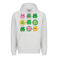Dove Grey st.patrick's day clovers Premium Hoodie - MaliasSmallBusiness