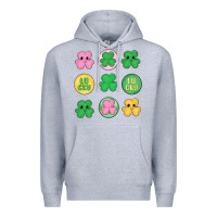 Heather Grey st.patrick's day clovers Premium Hoodie - MaliasSmallBusiness
