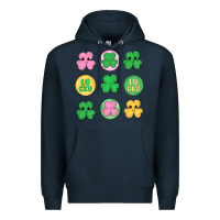 Navy st.patrick's day clovers Premium Hoodie - MaliasSmallBusiness