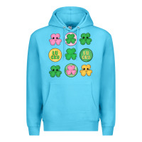Ocean Blue st.patrick's day clovers Premium Hoodie - MaliasSmallBusiness