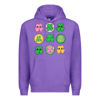 Purple st.patrick's day clovers Premium Hoodie - MaliasSmallBusiness