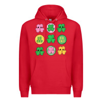 Red st.patrick's day clovers Premium Hoodie - MaliasSmallBusiness