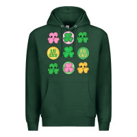 Sports Green st.patrick's day clovers Premium Hoodie - MaliasSmallBusiness