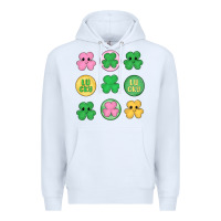 White st.patrick's day clovers Premium Hoodie - MaliasSmallBusiness