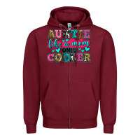 Burgundy auntie like a mom only cooler Zipper Hoodie - Zillion Design Studio