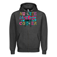 Charcoal Heather auntie like a mom only cooler Zipper Hoodie - Zillion Design Studio
