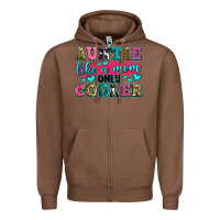 Chestnut auntie like a mom only cooler Zipper Hoodie - Zillion Design Studio