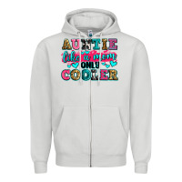 Dove Grey auntie like a mom only cooler Zipper Hoodie - Zillion Design Studio