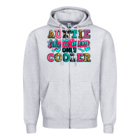 Heather Grey auntie like a mom only cooler Zipper Hoodie - Zillion Design Studio