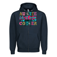 Navy auntie like a mom only cooler Zipper Hoodie - Zillion Design Studio