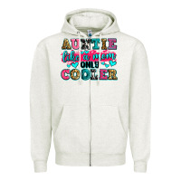 Oatmeal Heather auntie like a mom only cooler Zipper Hoodie - Zillion Design Studio