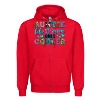 Red auntie like a mom only cooler Zipper Hoodie - Zillion Design Studio