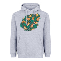 Heather Grey christmas gingerbread cookies patch Heavyweight Hoodie - BundleAndBundleShop