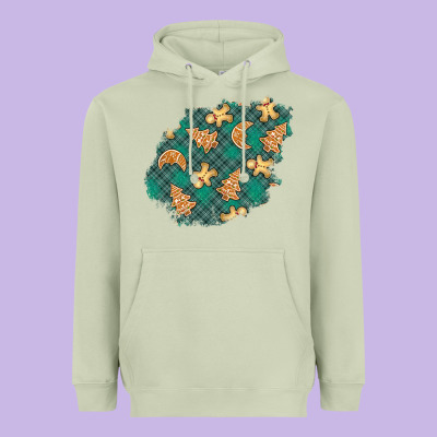 Christmas Gingerbread Cookies Patch Heavyweight Hoodie Designed By Bundleandbundleshop