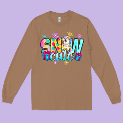 Snow Cute With Unicorn Long Sleeve Tee Designed By Zillion Design Studio