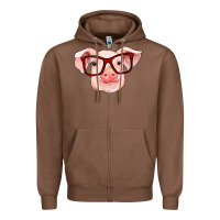 Chestnut pig with red glasses Zipper Hoodie - RanaPortraitStore