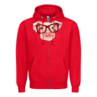 Red pig with red glasses Zipper Hoodie - RanaPortraitStore