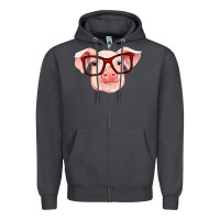 Smoke pig with red glasses Zipper Hoodie - RanaPortraitStore