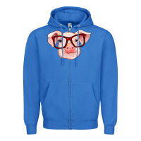 True Royal pig with red glasses Zipper Hoodie - RanaPortraitStore