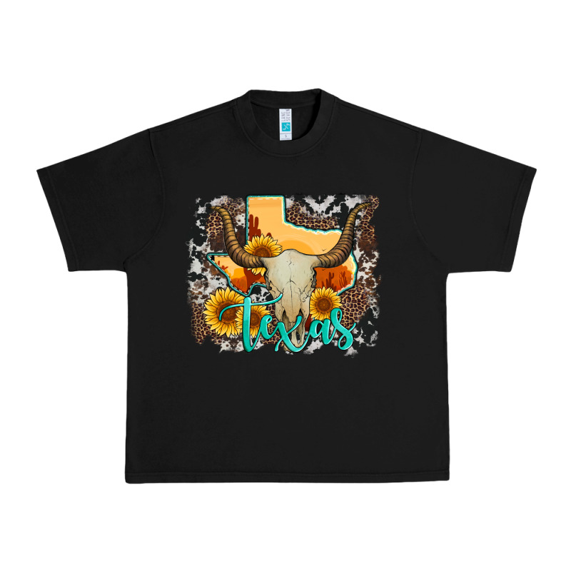 Western Texas  And Cowhide With Sunflower Urban Heavy Tee by Artiststas | Teevron