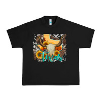 Black western texas  and cowhide with sunflower Urban Heavy Tee - Artiststas