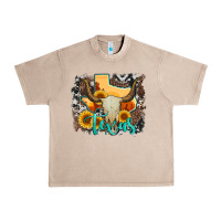 French Oak western texas  and cowhide with sunflower Urban Heavy Tee - Artiststas