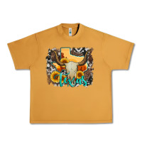 Peanut Butter western texas  and cowhide with sunflower Urban Heavy Tee - Artiststas