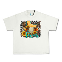 Pistachio western texas  and cowhide with sunflower Urban Heavy Tee - Artiststas