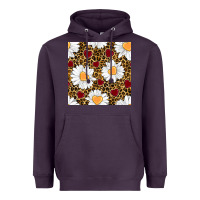 Plum valentines day daisy and leopard seamless pattern Heavyweight Hoodie - BundleAndBundleShop